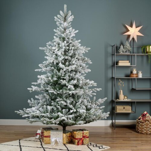 Everlands Grandis kunstkerstboom besneeuwd - groen/wit - H300/D182 cm - afbeelding 5