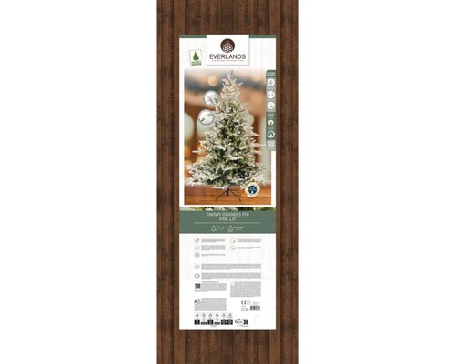 Everlands Grandis kunstkerstboom besneeuwd met verlichting - groen/wit/warm wit - Ø 150 cm - afbeelding 2