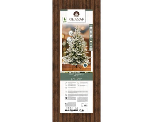 Everlands Grandis kunstkerstboom besneeuwd met verlichting - groen/wit/warm wit - H240/D162 cm - afbeelding 2