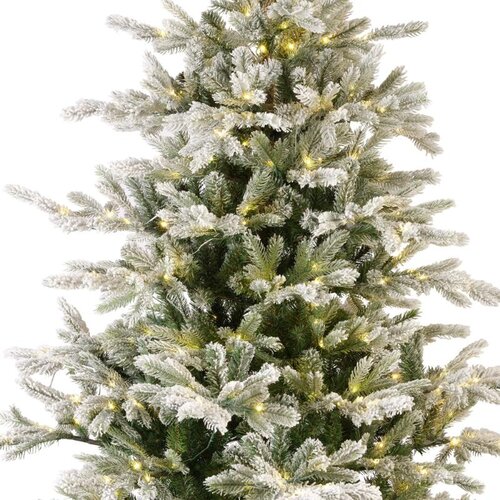 Everlands Grandis kunstkerstboom besneeuwd met verlichting - groen/wit/warm wit - Ø 132 cm - afbeelding 3