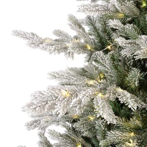 Everlands Grandis kunstkerstboom besneeuwd met verlichting - groen/wit/warm wit - Ø 132 cm - afbeelding 9