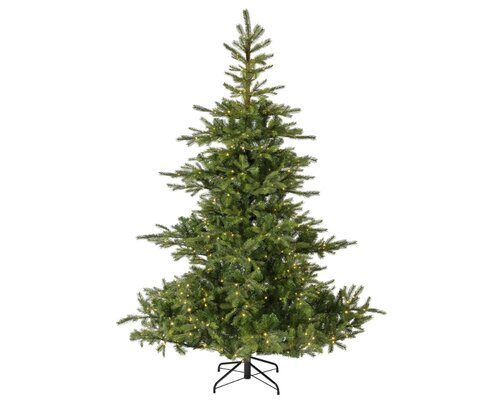 Everlands Grandis kunstkerstboom met verlichting - groen/warm wit - Ø 162 cm - afbeelding 1
