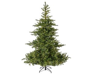 Everlands Grandis kunstkerstboom met verlichting - groen/warm wit - Ø 162 cm - afbeelding 1