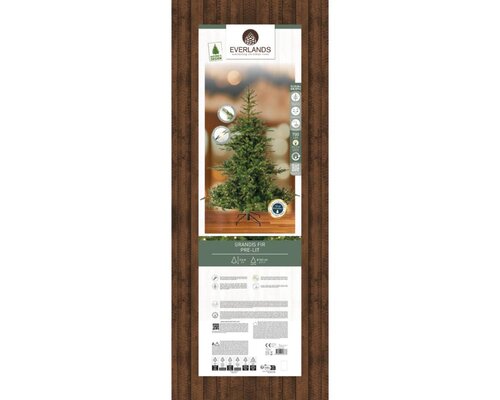 Everlands Grandis kunstkerstboom met verlichting - groen/warm wit - Ø 162 cm - afbeelding 2