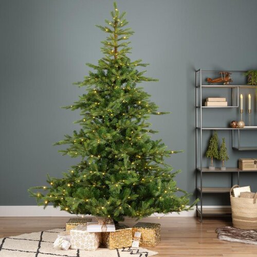 Everlands Grandis kunstkerstboom met verlichting - groen/warm wit - Ø 162 cm - afbeelding 5
