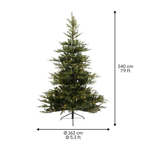 Everlands Grandis kunstkerstboom met verlichting - groen/warm wit - Ø 162 cm - afbeelding 7