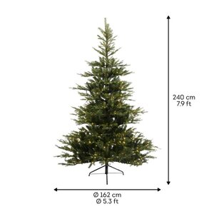 Everlands Grandis kunstkerstboom met verlichting - groen/warm wit - Ø 162 cm - afbeelding 7