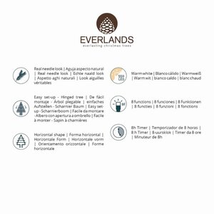 Everlands Grandis kunstkerstboom met verlichting - groen/warm wit - Ø 162 cm - afbeelding 8