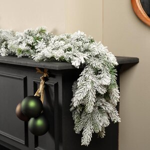 Everlands Grandis slinger besneeuwd - groen/wit - Ø 20 cm - afbeelding 3
