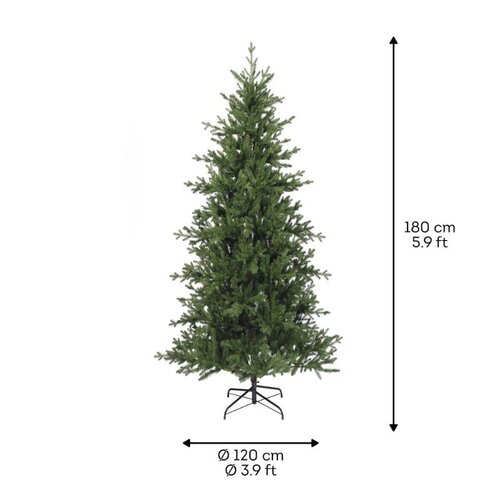 Everlands Greenhill kunstkerstboom - groen - H180/D120 cm - afbeelding 6