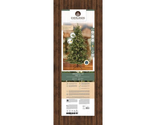 Everlands Greenhill kunstkerstboom met verlichting - groen/warm wit/klassiek warm - Ø 140 cm - afbeelding 2