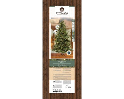 Everlands Greenhill kunstkerstboom met verlichting - groen/warm wit/klassiek warm - Ø 156 cm - afbeelding 2