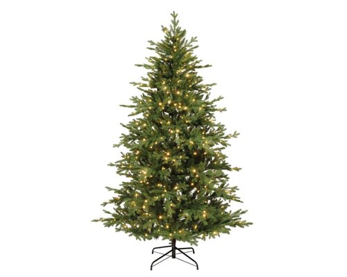 Everlands Greenhill kunstkerstboom met verlichting - groen/warm wit/klassiek warm - Ø 140 cm - afbeelding 1