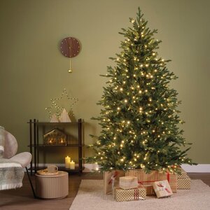 Everlands Greenhill kunstkerstboom met verlichting - groen/warm wit/klassiek warm - Ø 140 cm - afbeelding 5