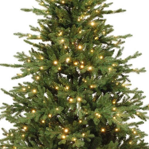 Everlands Greenhill kunstkerstboom met verlichting - groen/warm wit/klassiek warm - Ø 156 cm - afbeelding 3