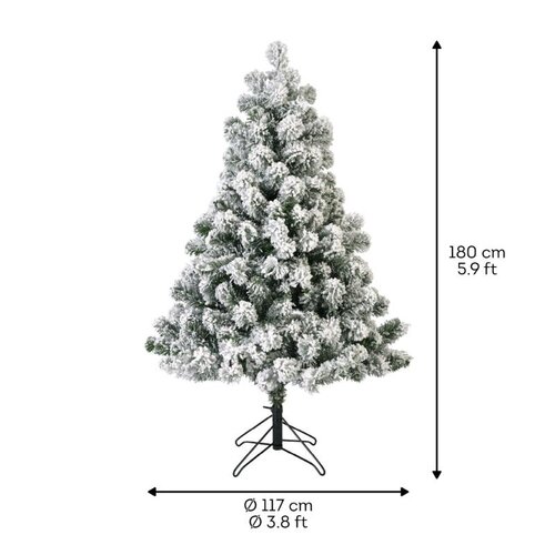 Everlands Imperial boom besneeuwd - groen/wit - H180/D117 cm - afbeelding 6