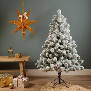 Everlands Imperial boom besneeuwd - groen/wit - H150/D97 cm - afbeelding 5