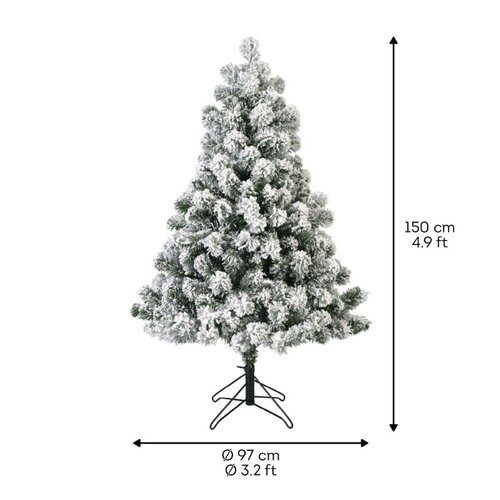 Everlands Imperial boom besneeuwd - groen/wit - H150/D97 cm - afbeelding 6