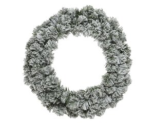 Everlands Imperial kerstkrans besneeuwd groen/wit – diameter 50 cm, hoogte 13 cm