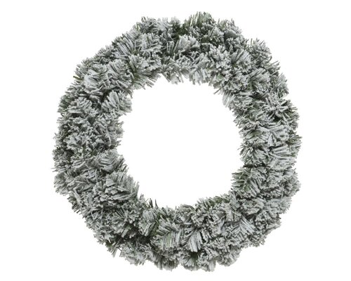 Everlands Imperial kerstkrans besneeuwd groen/wit – diameter 60 cm, hoogte 16 cm - afbeelding 1
