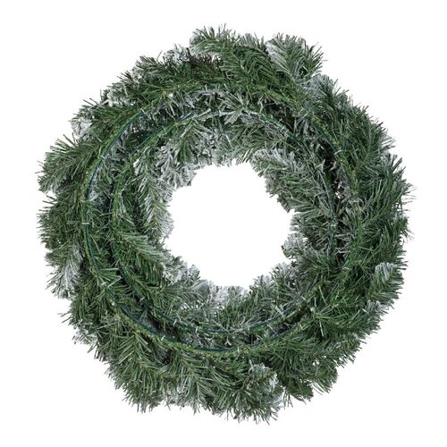 Everlands Imperial kerstkrans besneeuwd groen/wit – diameter 60 cm, hoogte 16 cm - afbeelding 3