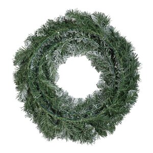 Everlands Imperial kerstkrans besneeuwd groen/wit – diameter 60 cm, hoogte 16 cm - afbeelding 3