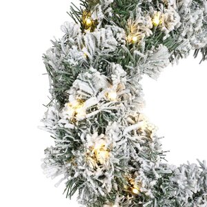 Everlands Imperial verlichte kerstkrans besneeuwd – diameter 50 cm, hoogte 13 cm, 40 lampjes - afbeelding 2