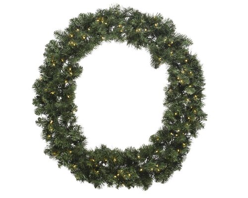 Everlands Imperial verlichte kerstkrans groen – diameter 50 cm, hoogte 13 cm, 40 lampjes - afbeelding 1