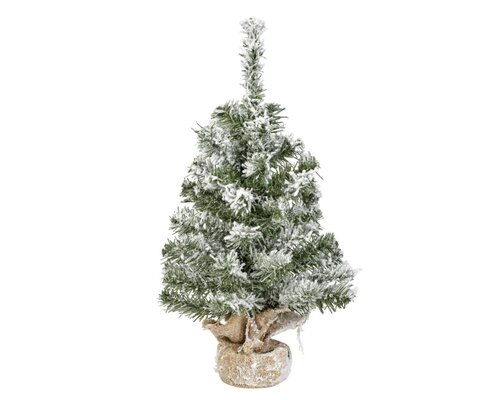 Everlands Imperial mini boom besneeuwd - groen/wit - H45/D30 cm - afbeelding 1