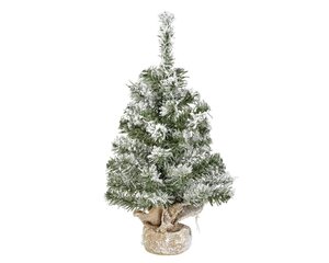 Everlands Imperial mini boom besneeuwd - groen/wit - H45/D30 cm - afbeelding 1
