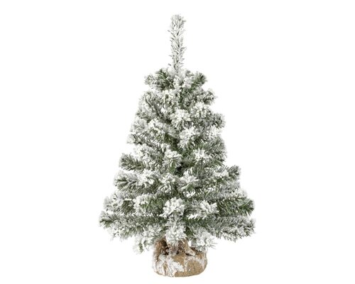 Everlands Imperial mini boom besneeuwd - groen/wit - H60/D35 cm - afbeelding 1