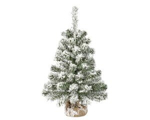Everlands Imperial mini boom besneeuwd - groen/wit - H60/D35 cm - afbeelding 1