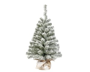 Everlands Imperial mini boom besneeuwd - groen/wit - H75/D41 cm - afbeelding 1