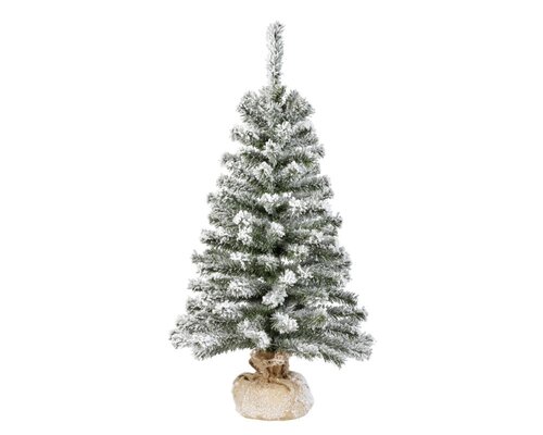 Everlands Imperial mini boom besneeuwd - groen/wit - H90/D46 cm - afbeelding 1