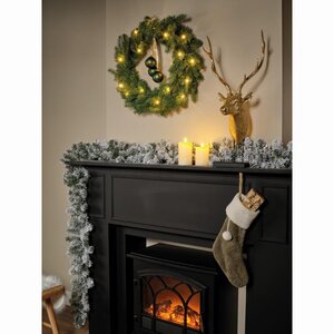 Everlands Imperial verlichte slinger besneeuwd – lengte 270 cm, diameter 25 cm, 50 lampjes - afbeelding 2