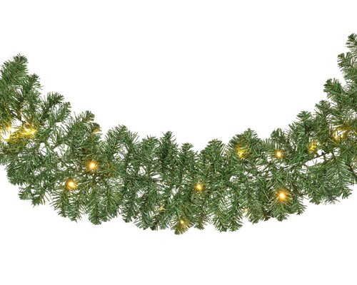 Everlands Imperial verlichte slinger groen – lengte 270 cm, diameter 25 cm, 50 lampjes - afbeelding 1