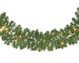 Everlands Imperial slinger op batterijen met verlichting - groen/warm wit - Ø 25 cm