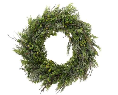 Everlands Krans glitter - groen - Ø 60 cm
