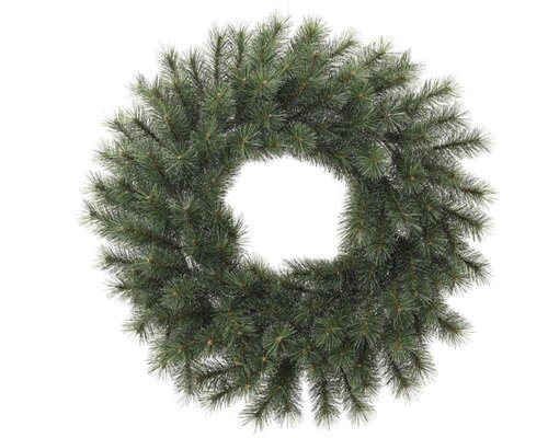 Everlands Malmö krans met rijpafwerking - groen/wit - Ø 65 cm - afbeelding 1