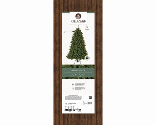 Everlands Malmö kunstkerstboom - groen/wit - H150/D104 cm - afbeelding 2