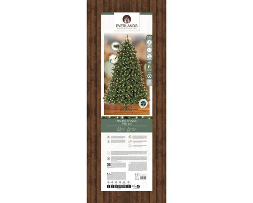 Everlands Malmö kunstkerstboom met verlichting - green/white/warm white/classic warm - Ø 136 cm - afbeelding 2