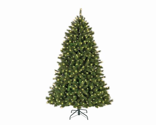 Everlands Malmö kunstkerstboom met verlichting - green/white/warm white/classic warm - Ø 157 cm - afbeelding 1