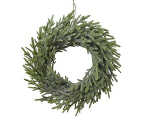 Everlands Merry kunstkerstboom krans glitter - groen - Ø 42 cm