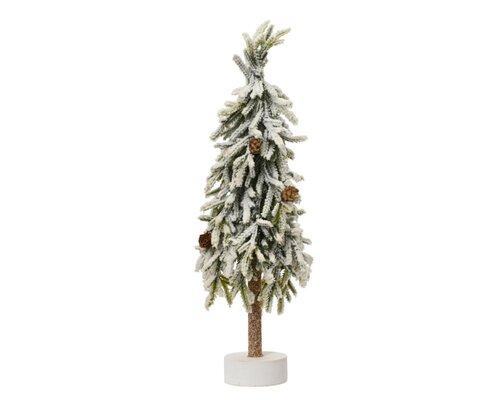 Everlands Merry kunstkerstboom mini boom besneeuwd - groen/wit - H45/D14 cm