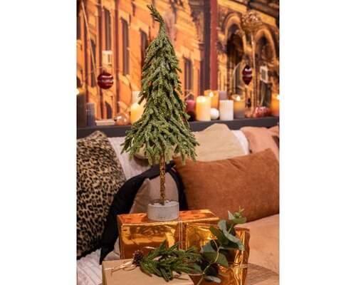 Everlands Merry kunstkerstboom mini boom glitter - groen - H45/D13 cm - afbeelding 2