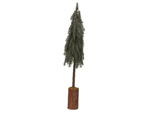 Everlands Mini boom met ijsafwerking - groen/wit - H78/D20 cm