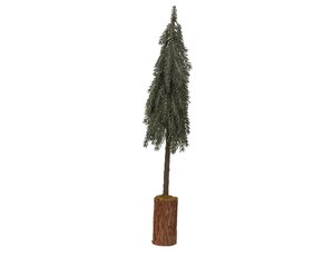 Everlands Mini boom met ijsafwerking - groen/wit - H78/D20 cm