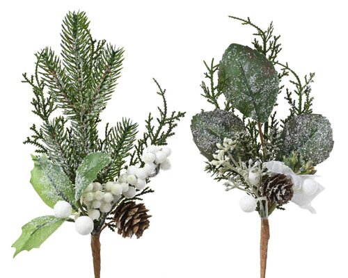 Everlands Steker met rijpafwerking - groen/wit - Ø 8 cm