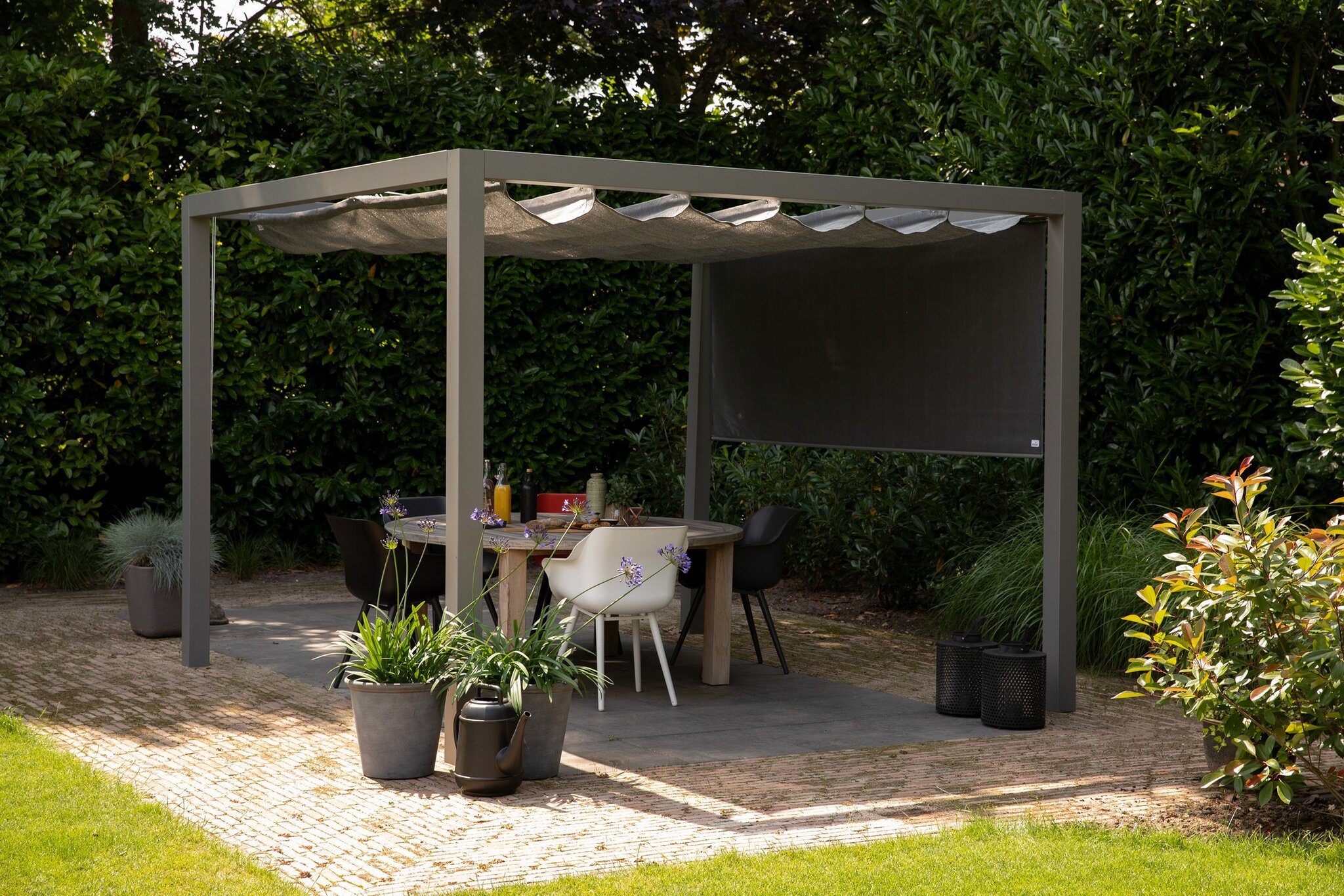 Scherm Magnetisch vrouw Nesling Coolfit harmonica schaduwdoek, B 3,7m L 5,0m, Zand. - Tuindorado