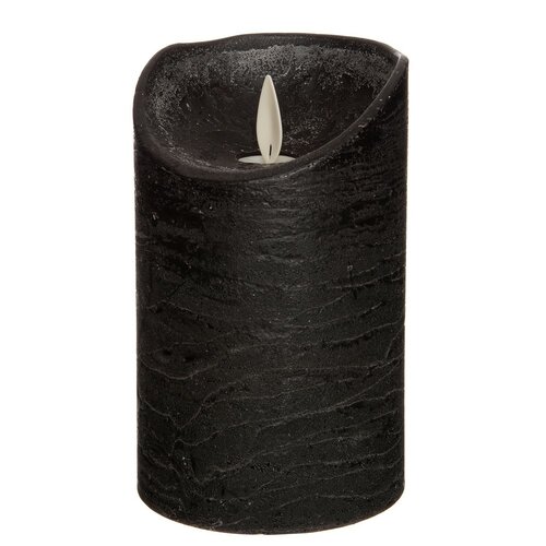 Kaars wax rustk+vlam 12.5cm zwrt bo - afbeelding 2